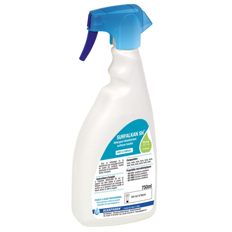 Surfalkan SH® détergent désinfectant surfaces hautes - Flacon pulvérisateur  de 750 ml